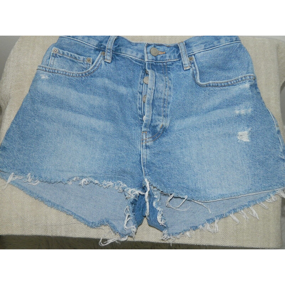 Rails Shorts Size 27 The Fairfax High Rise Cut Off Button Fly Denim Blue Altered - Picture 3 of 9